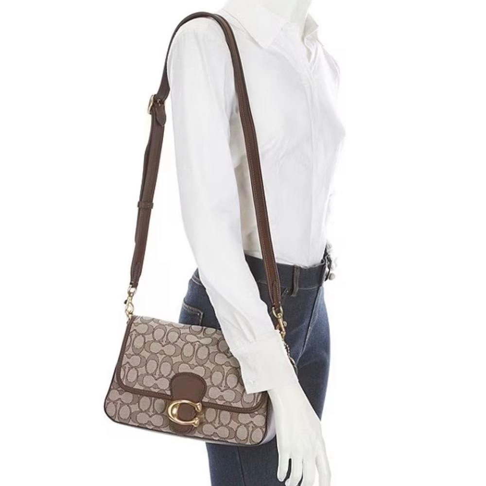 Signature Logo Jacquard Soft Tabby Shoulder Bag
